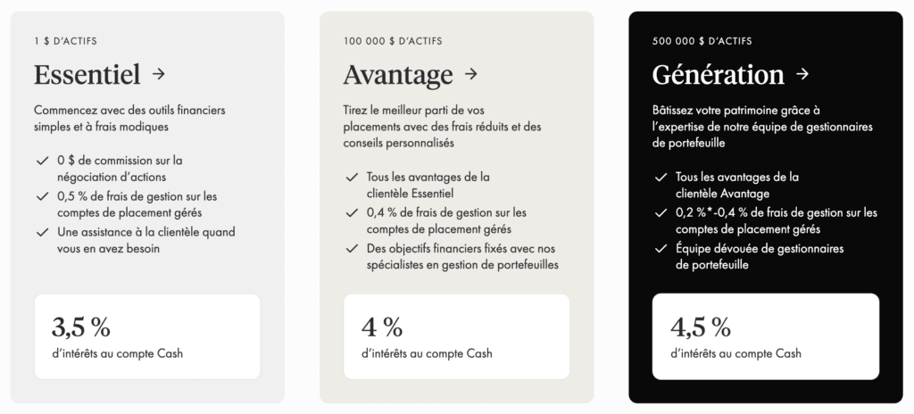 wealthsimple cash tier fr