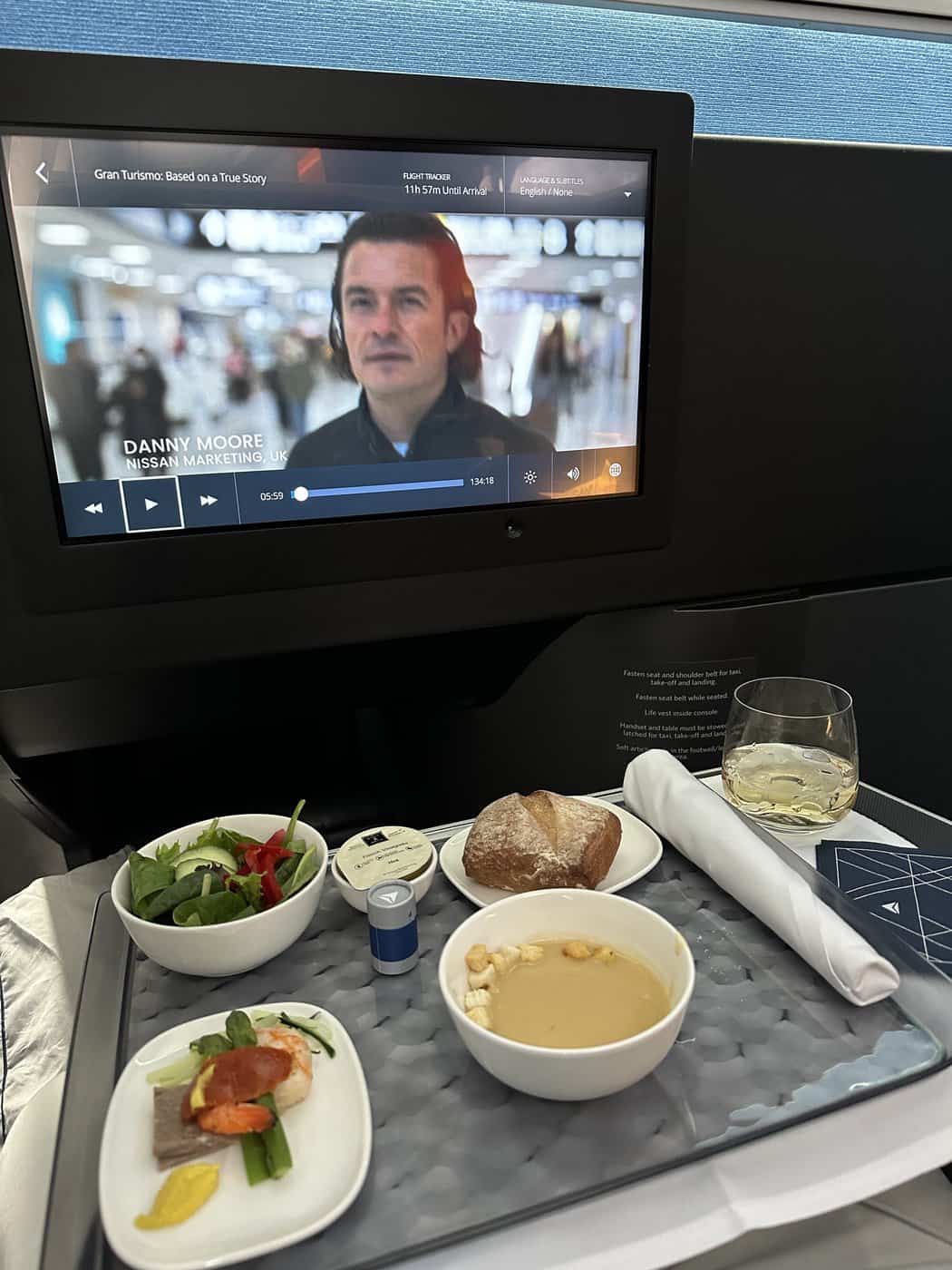 Review: Delta A350 | Delta One Suite | SYD-LAX - Starters soup and salade
