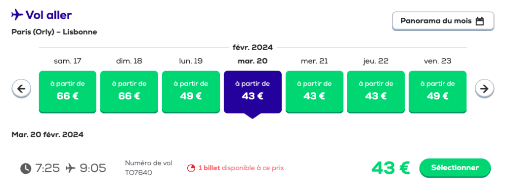 Transavia offre des billets d'avion entre Paris et Lisbonne à moins de 50 euros