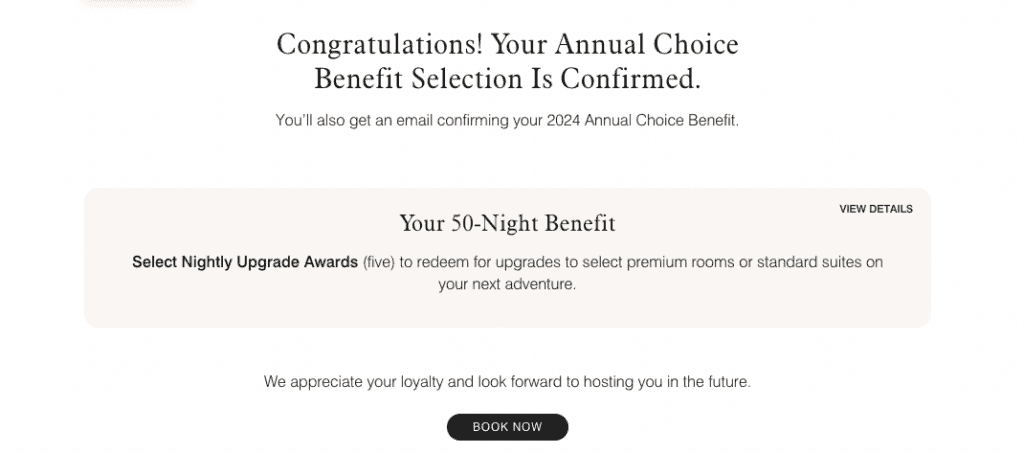 marriott benefits platinum confirmation 2024