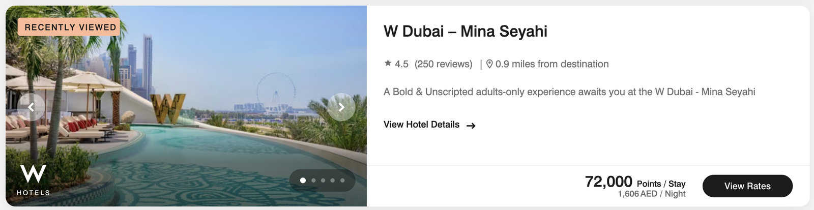 Avis&nbsp;: W Dubai Mina Seyahi | Marriott Bonvoy - W Dubai Mina Seyahi