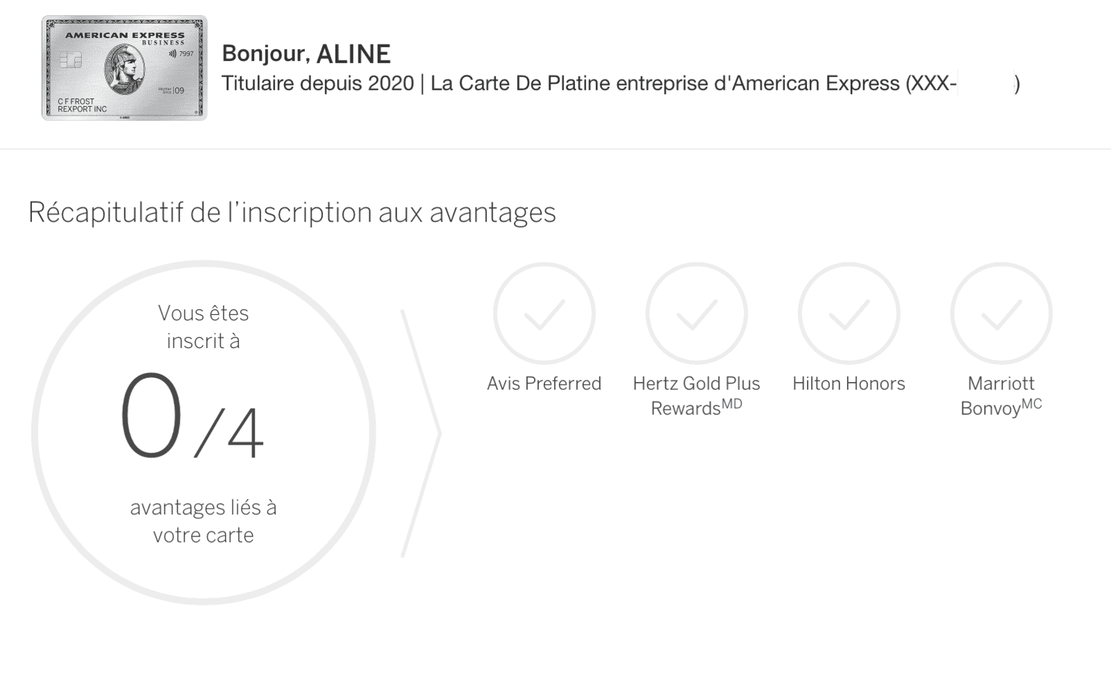American Express&nbsp;: Comment activer les avantages liés à la carte de Platine d’American Express? - Inscription aux avantages de la Carte de Platine d’American Express