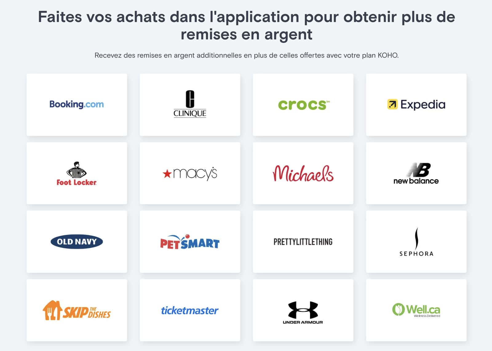Guide&nbsp;: obtenir les meilleures récompenses et rabais sur les achats en ligne - koho remise partenaires liste fr