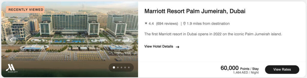 marriott resort palm jumeirah tarif