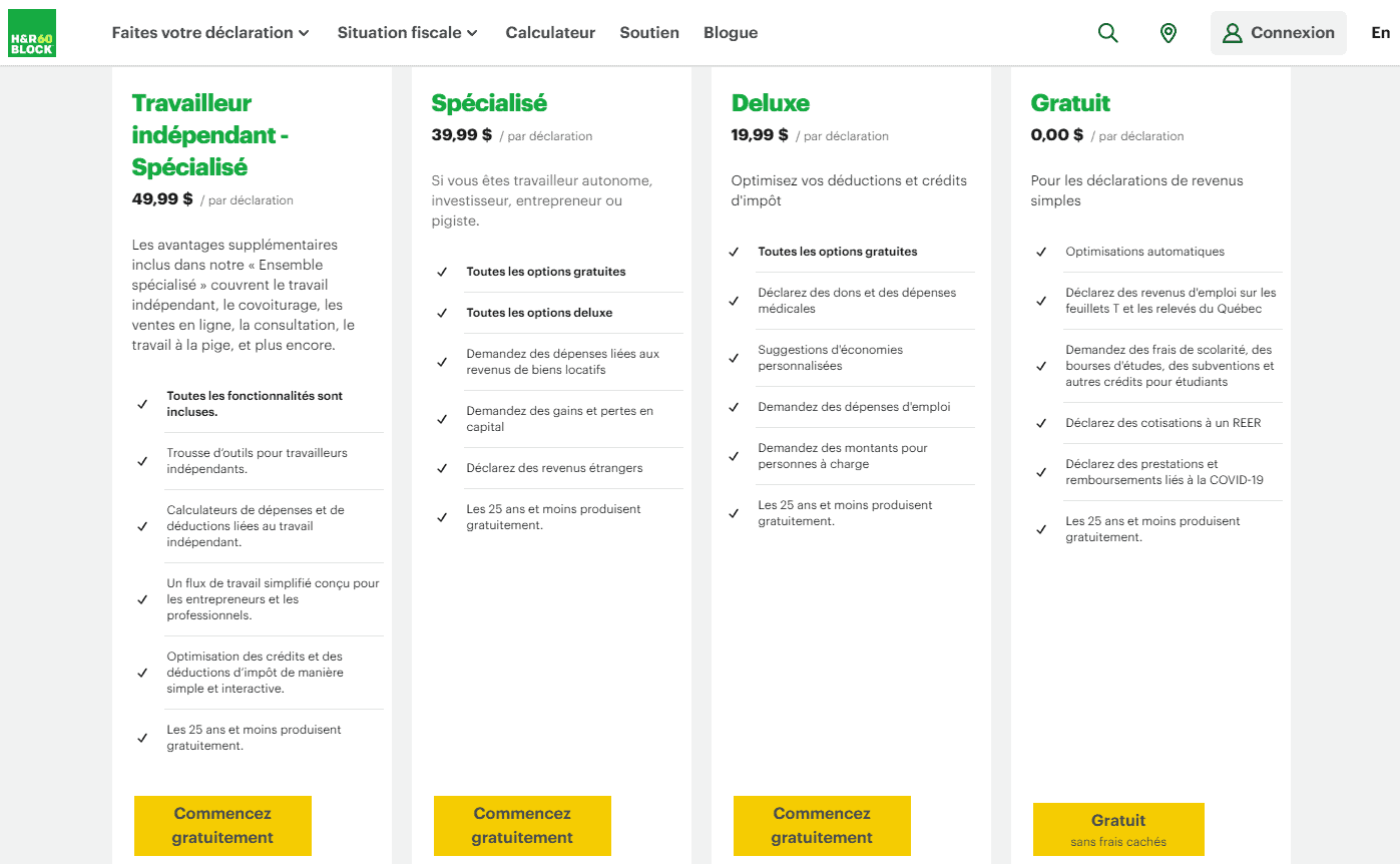 Évaluation de la société de déclarations de revenus H&R Block - 03. HR Block FR