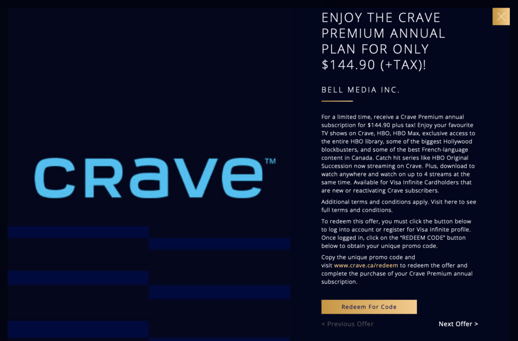 Crave code promo