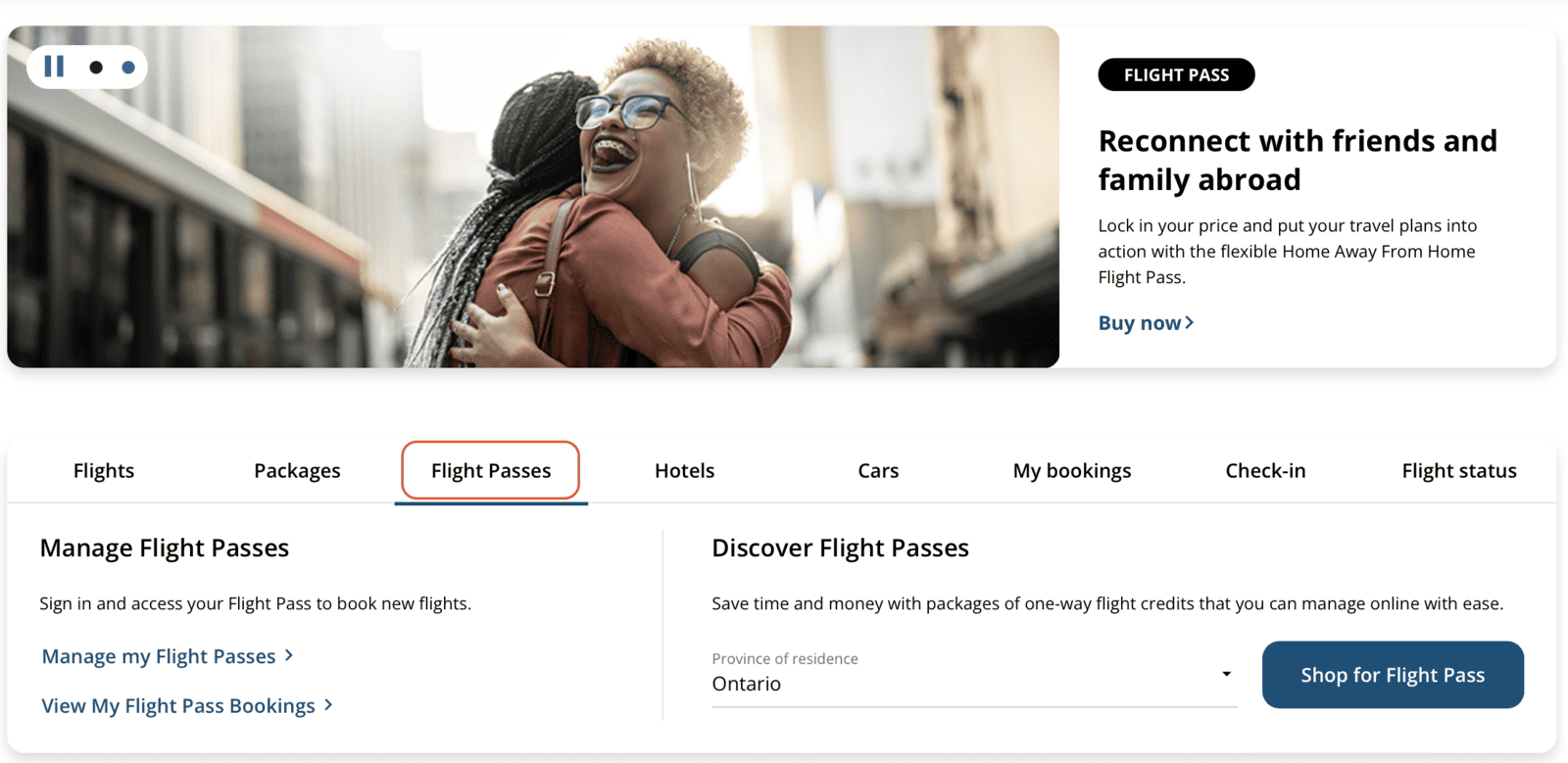 Comment fonctionne la passe de vols d’Air Canada Un deuxième chez soi - Passe de vol homepage FR