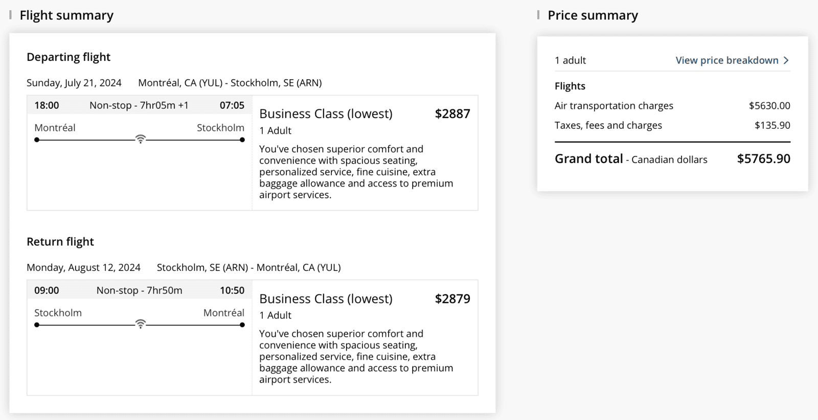 Maximize Your Flight Pptions With Aeroplan For A Trip To Europe - YUL-ARN cash