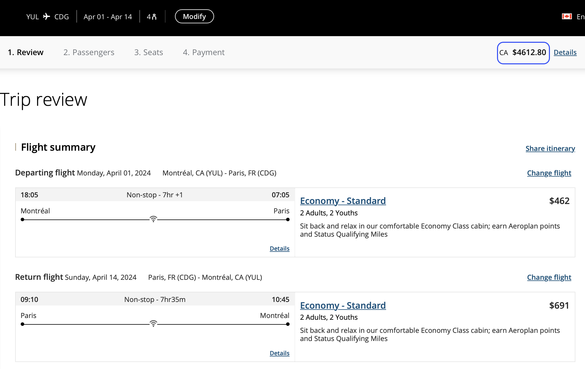 How Air Canada’s Home Away From Home Flight Pass Works - YUL CDG argent passe FR