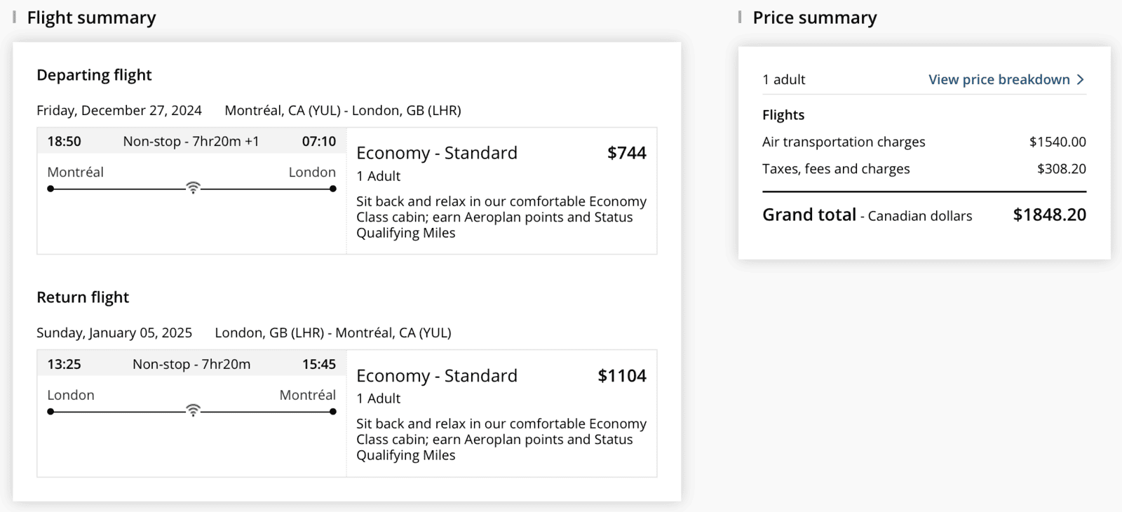 Maximize Your Flight Pptions With Aeroplan For A Trip To Europe - YUL-LHR cash
