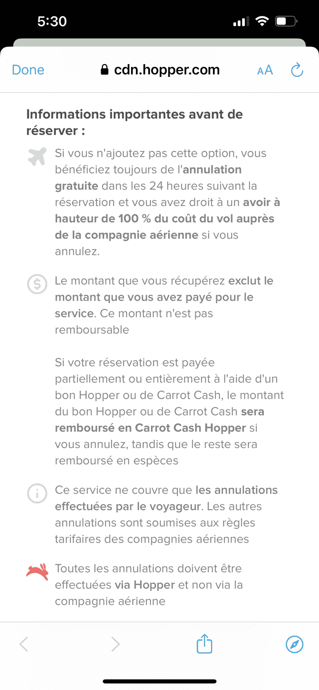 Hopper&nbsp;: l’application pour économiser sur vos réservations de voyage - hopper annulation 6924