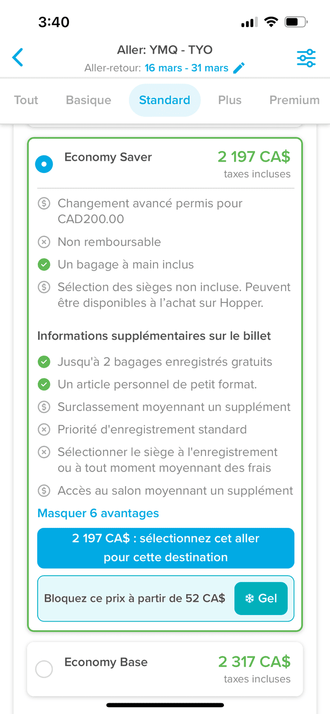 Hopper&nbsp;: l’application pour économiser sur vos réservations de voyage - hopper détails 6903