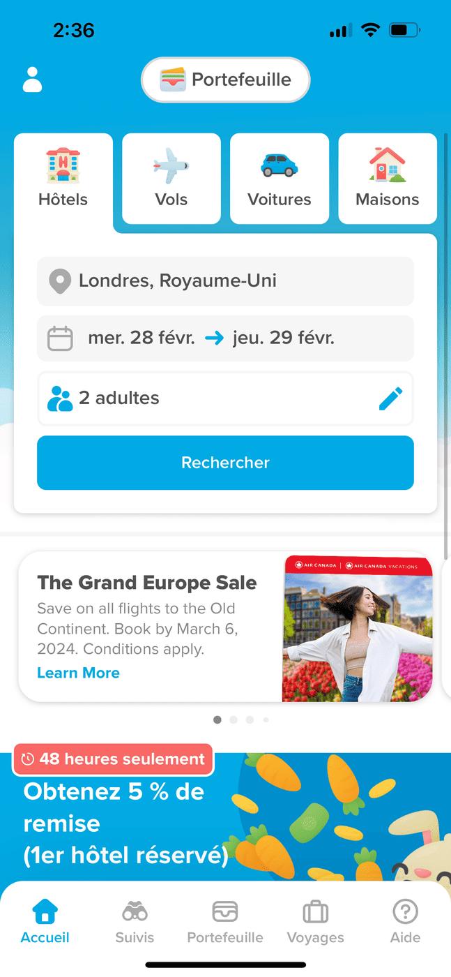 Hopper&nbsp;: l’application pour économiser sur vos réservations de voyage - hopper hotel 6936