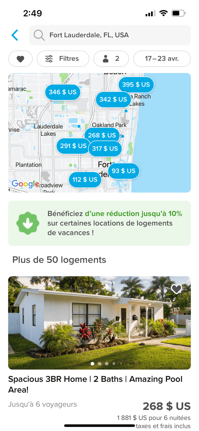 Hopper&nbsp;: l’application pour économiser sur vos réservations de voyage - hopper logement 6949
