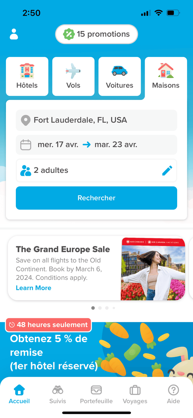 Hopper&nbsp;: l’application pour économiser sur vos réservations de voyage - hopper logement 6950
