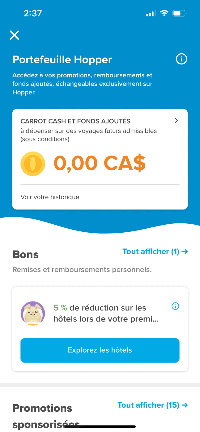 Hopper&nbsp;: l’application pour économiser sur vos réservations de voyage - hopper portefeuille 6939
