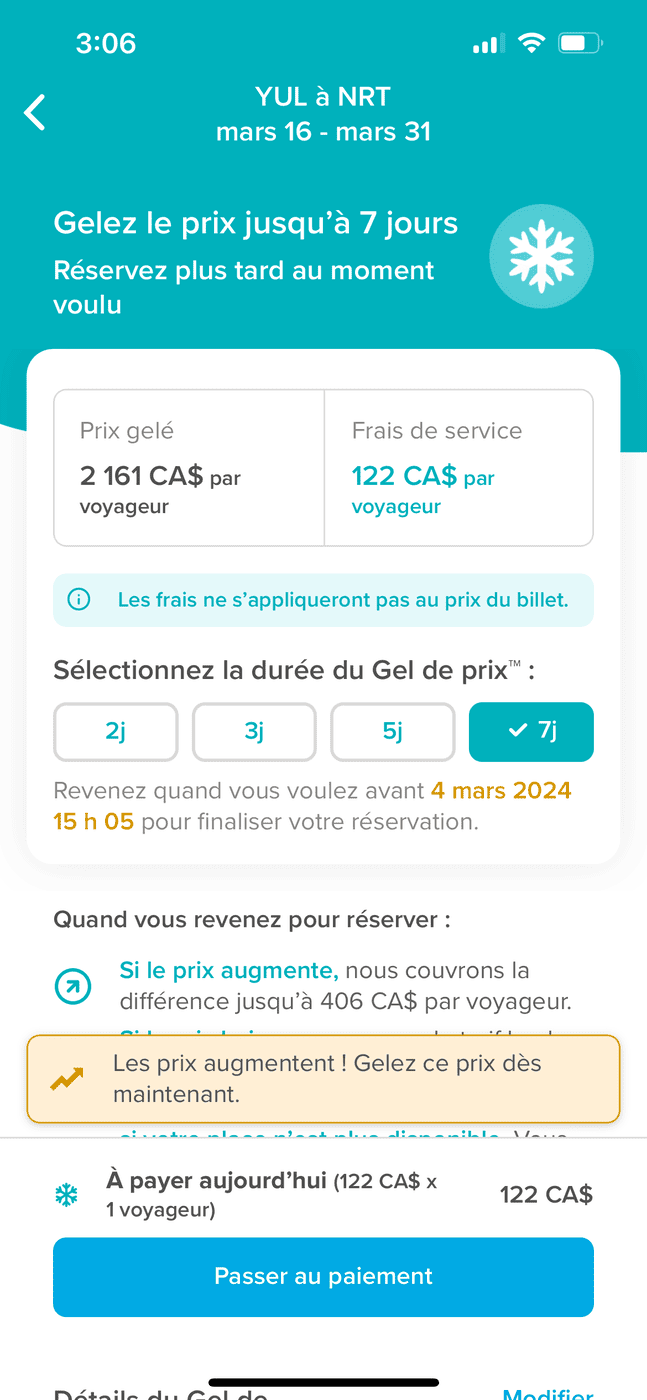 Hopper&nbsp;: l’application pour économiser sur vos réservations de voyage - hopper vol 6889