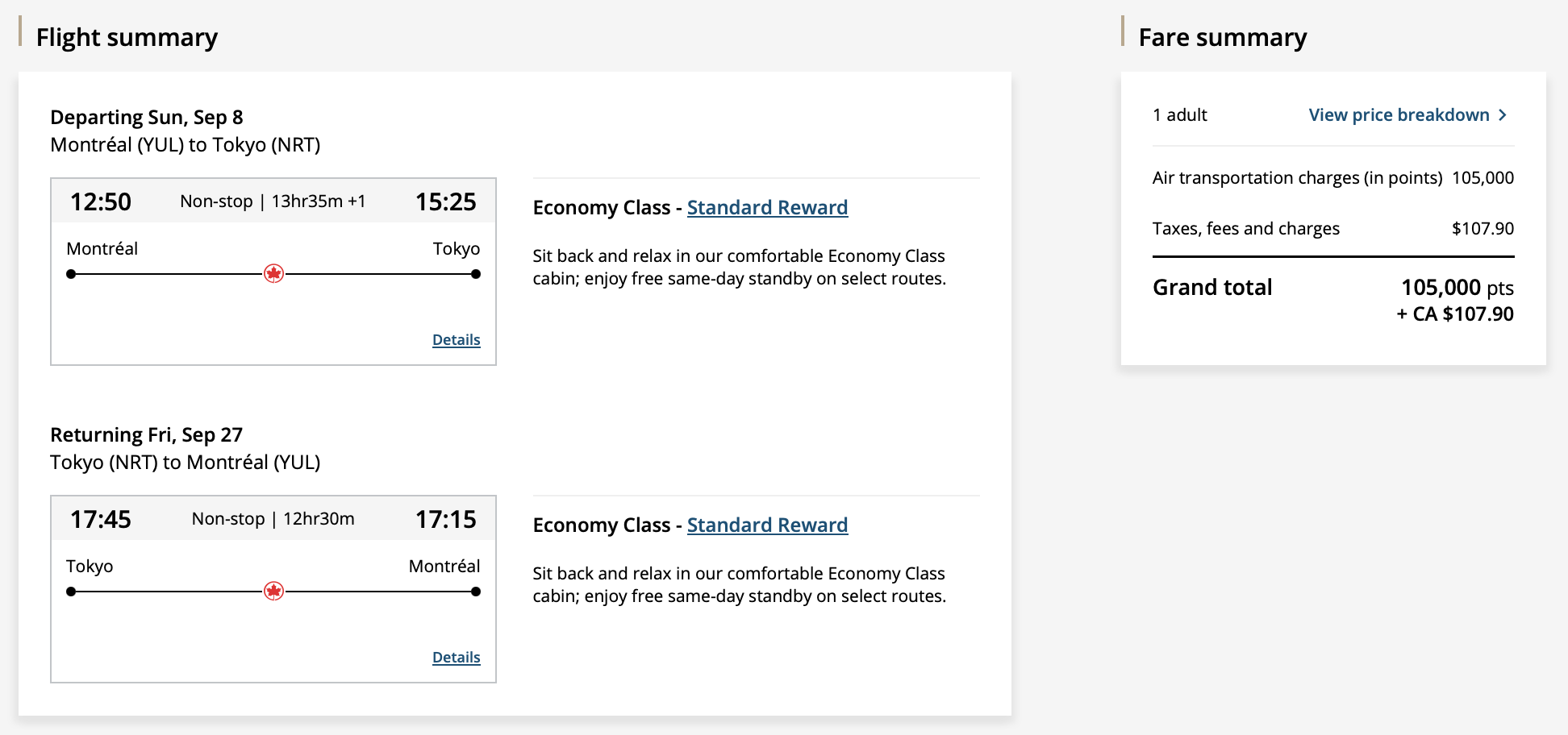 Maximize Your Aeroplan Points For a Trip to Asia - yul-nrt-ac-points-fr