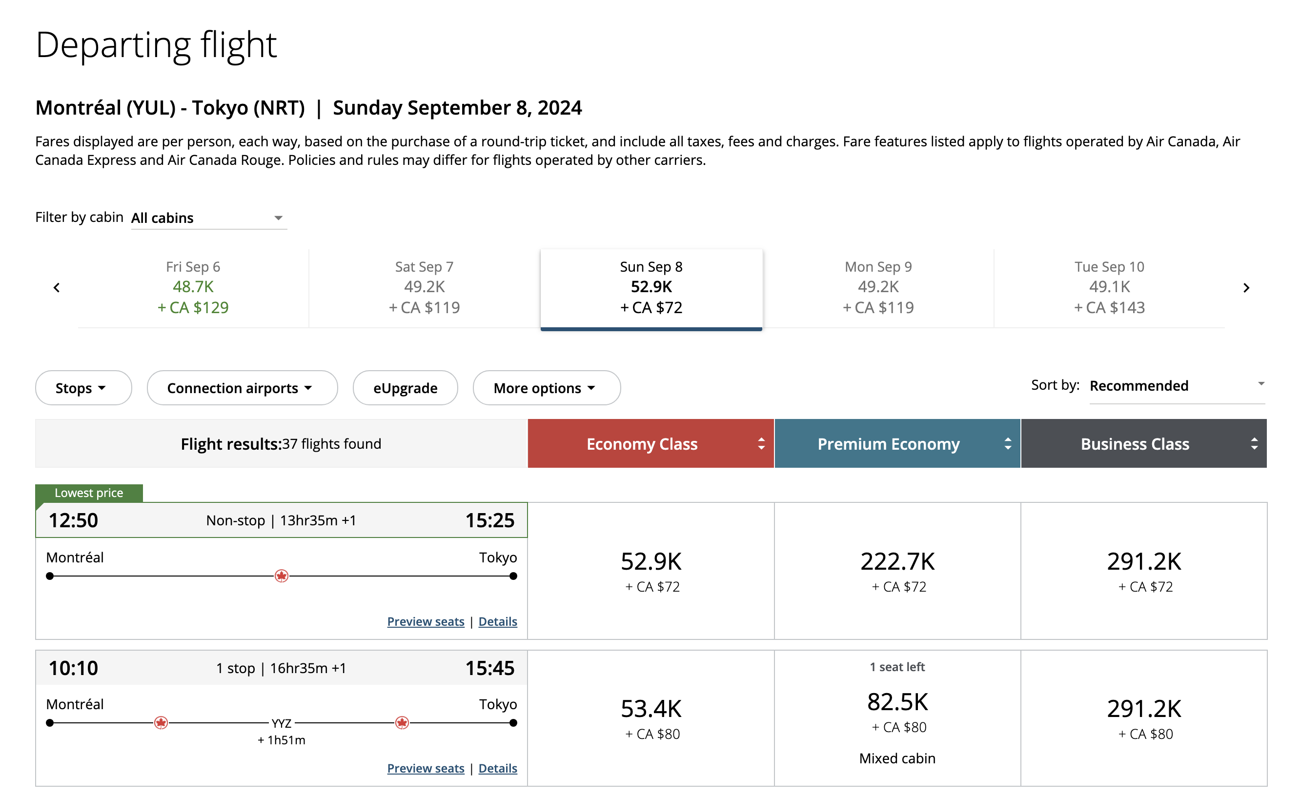 Maximize Your Aeroplan Points For a Trip to Asia - yul-nrt-vols-fr