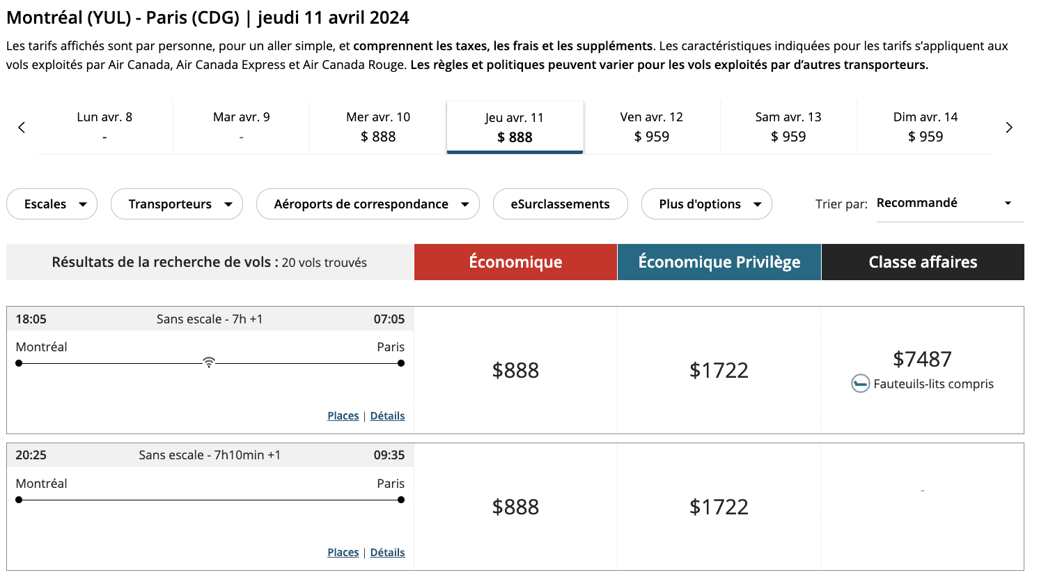 Rabais pour les tarifs d’urgence familiale et décès&nbsp;: comment économiser sur le billet d’avion - YUL CDG argent FR