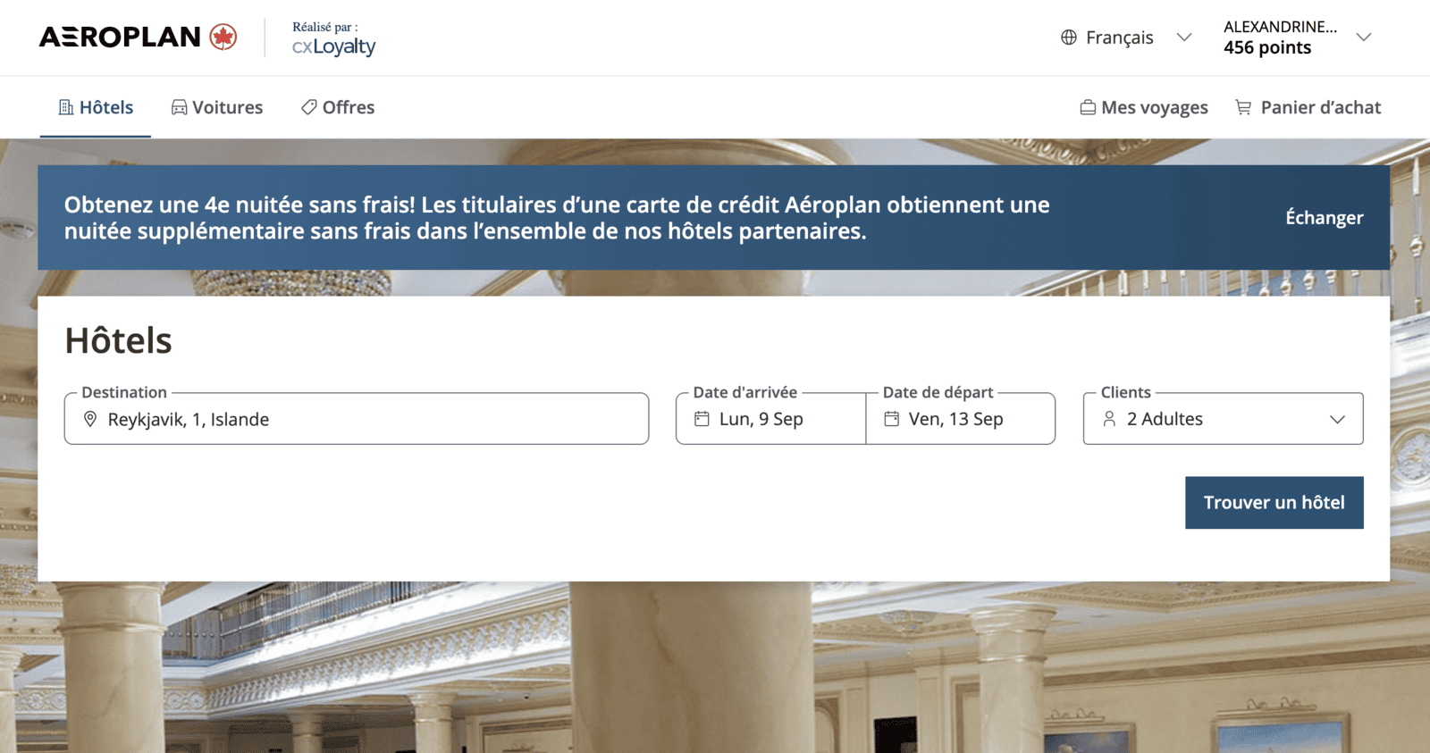 Planifier un voyage de A à Z avec les points Aéroplan - aeroplan hotels1 fr