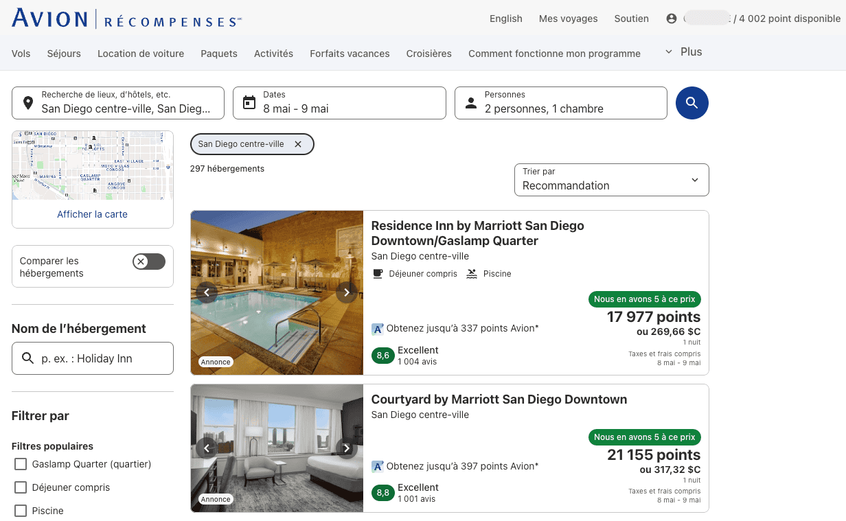 Tutoriel : Comment utiliser le crédit de voyage de 100 $ de la Carte Avion Visa Infinite RBC - hotel rbc avion recompenses