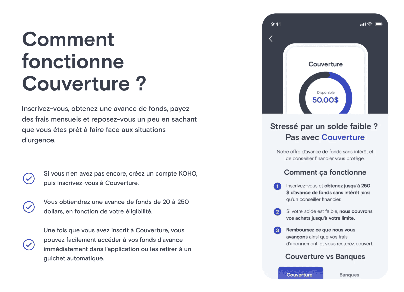 Carte Mastercard prépayée&nbsp;: obtenez KOHO Extra sans frais pendant 3 mois + 20&nbsp;$ - koho couverture francais