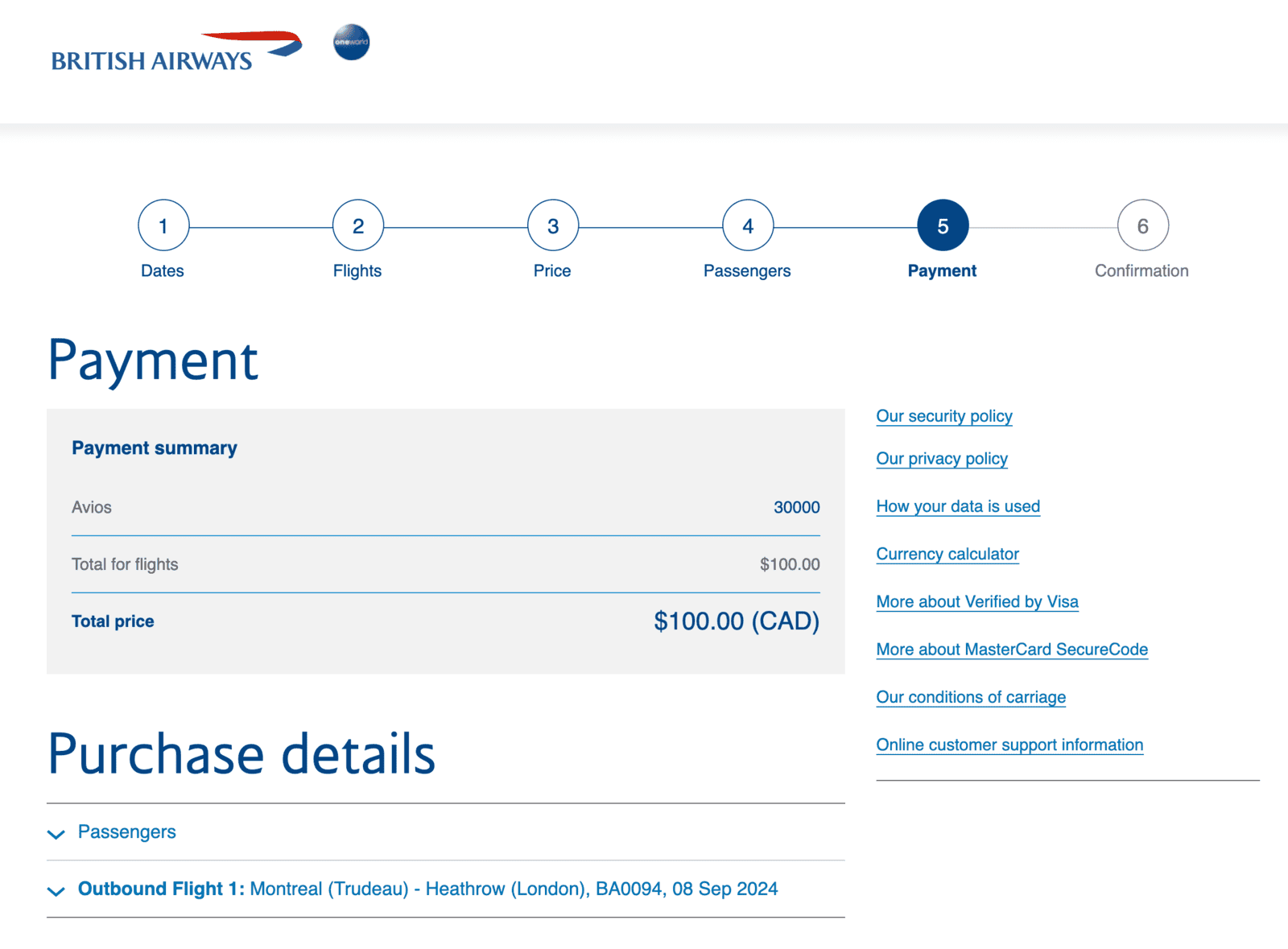 Avios&nbsp;: Réserver un billet prime sur British Airways - reservation avios ba15