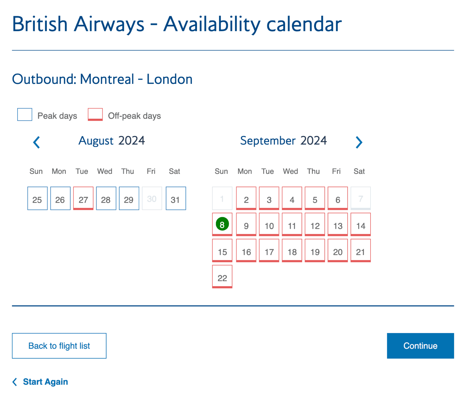Avios&nbsp;: Réserver un billet prime sur British Airways - reservation avios ba7