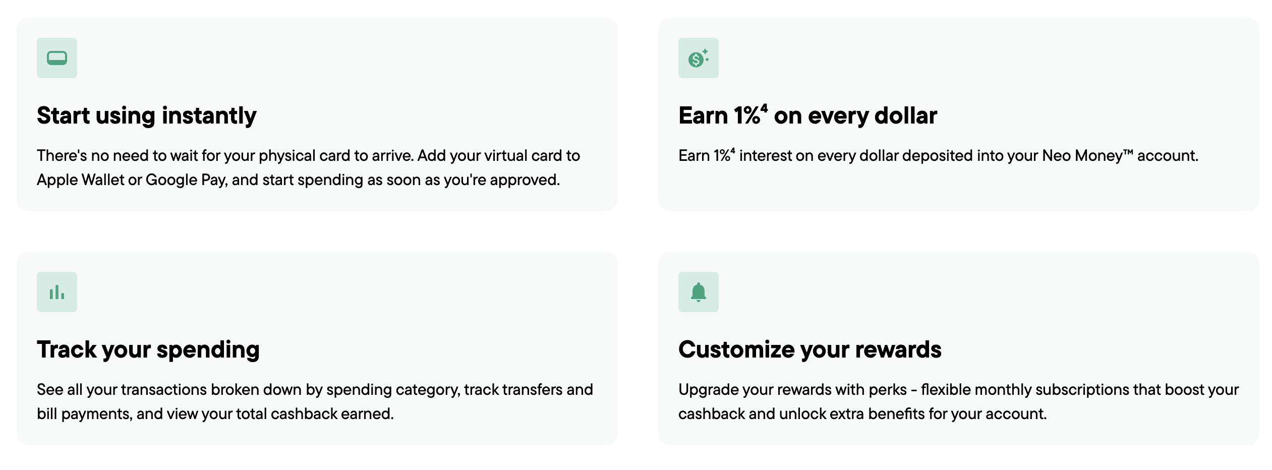 Get $25 cash back with the Neo Mastercard - Neo Money Benefits