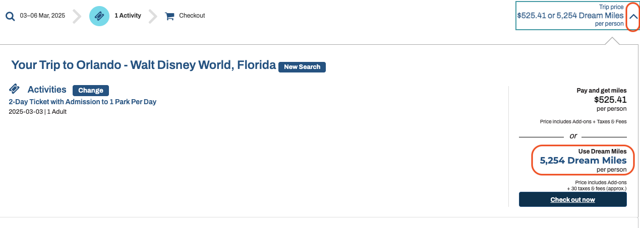 Disney: Save on park tickets at Walt Disney World - billet disney air miles FR