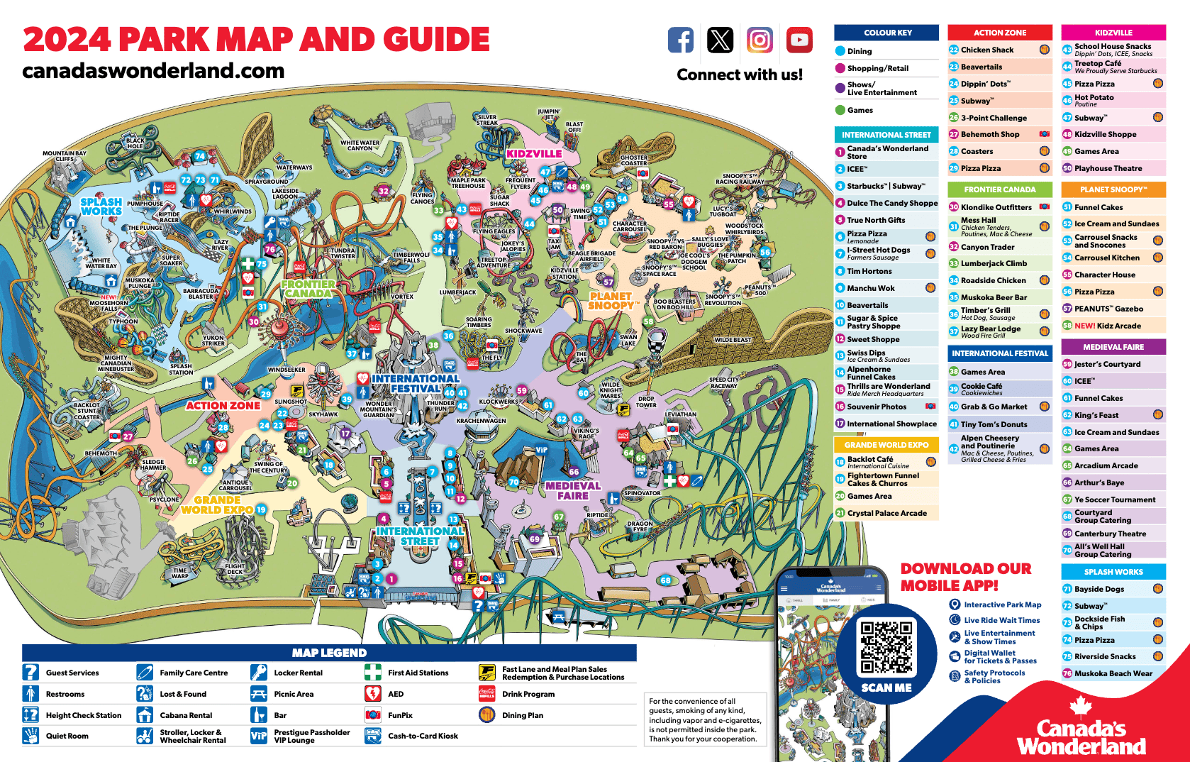 Canada’s Wonderland&nbsp;: Les meilleurs manèges, activités et hôtels à proximité - canadas wonderland map