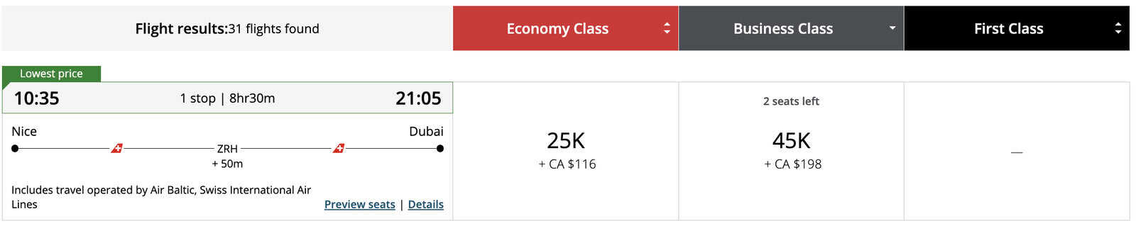 Review: Swiss 777 Business Class | Zurich - Dubai - swiss aeroplan nce zrh dxb