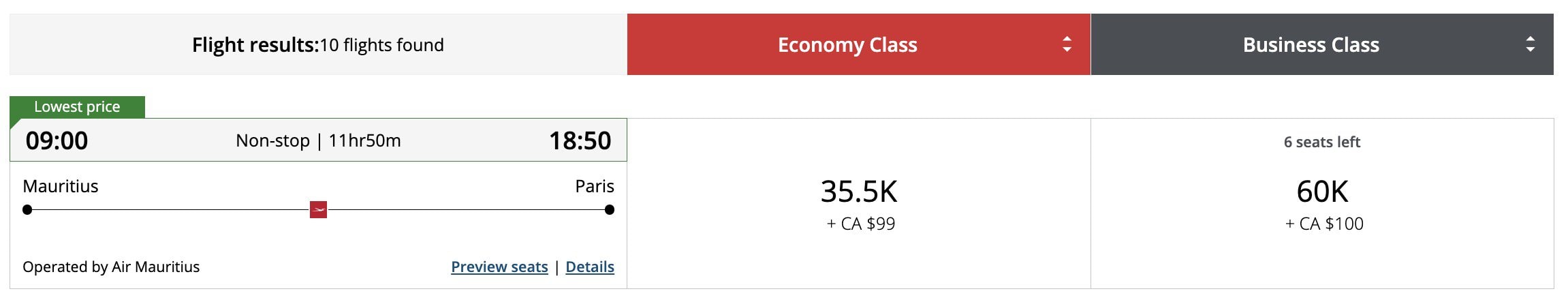 Review: Air Mauritius A350 Business Class | Mauritius MRU - Paris CDG - Screenshot