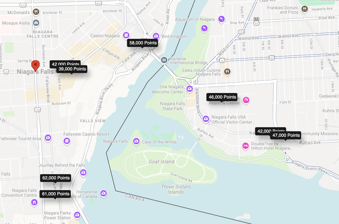 Marriott Bonvoy&nbsp;: Les meilleures destinations à moins de 100&nbsp;000 points - where to go niagara marriott points