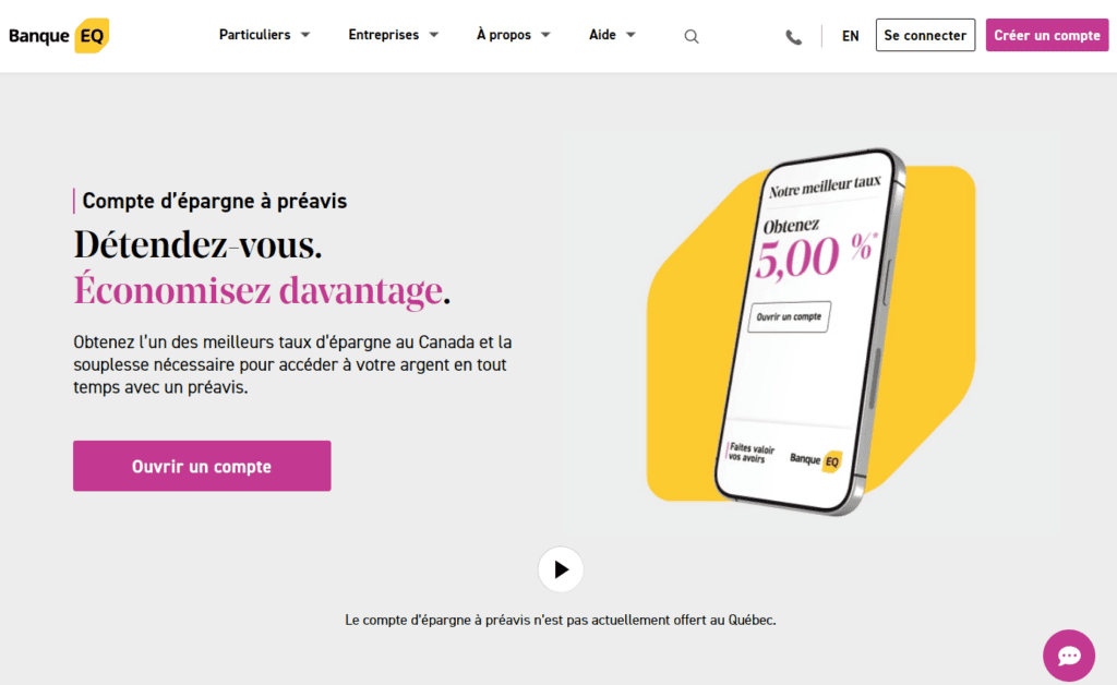 01-Compte d'épargne à préavis Banque EQ