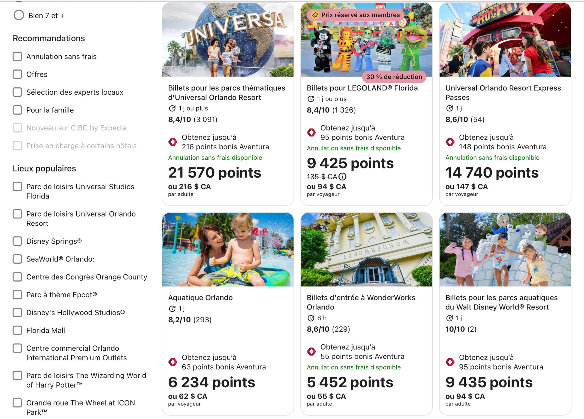 CIBC Aventura&nbsp;: Comment utiliser les points Aventura pour un voyage pas cher - CIBC Expedia activites locales