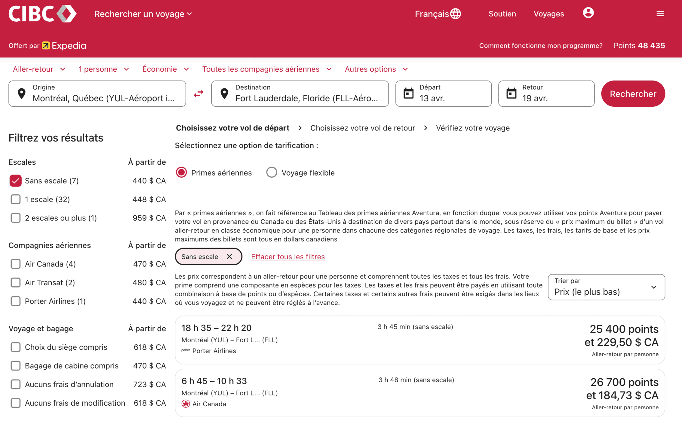 CIBC Aventura: How to use Aventura Points for Cheap Travel - CIBC Expedia recherche vol
