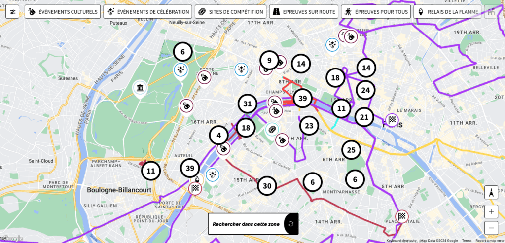 paris 2024 culture carte