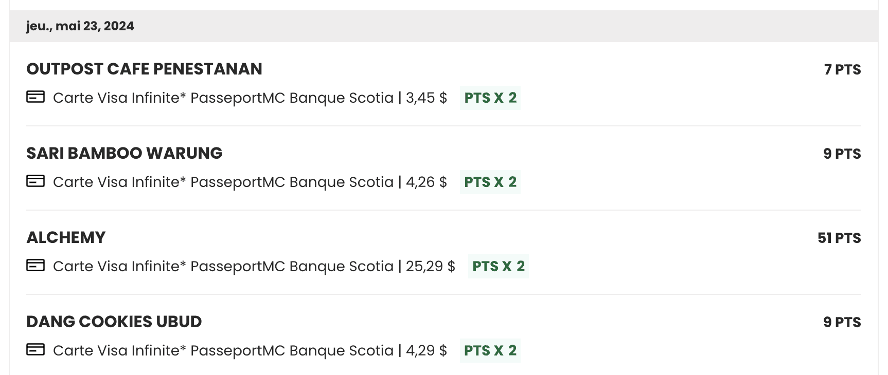 Tutoriel&nbsp;: comment accéder au détail des points accumulés par transaction - scene plus points 2 fr