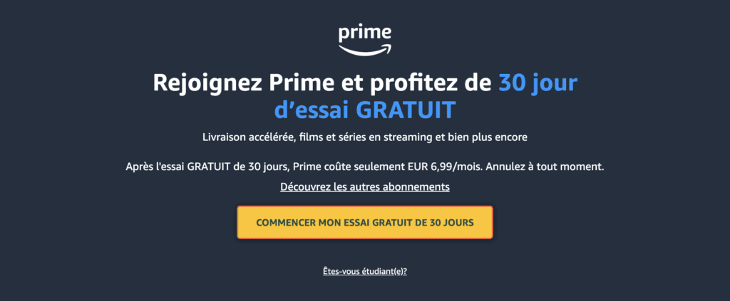 Abonnement Amazon Prime