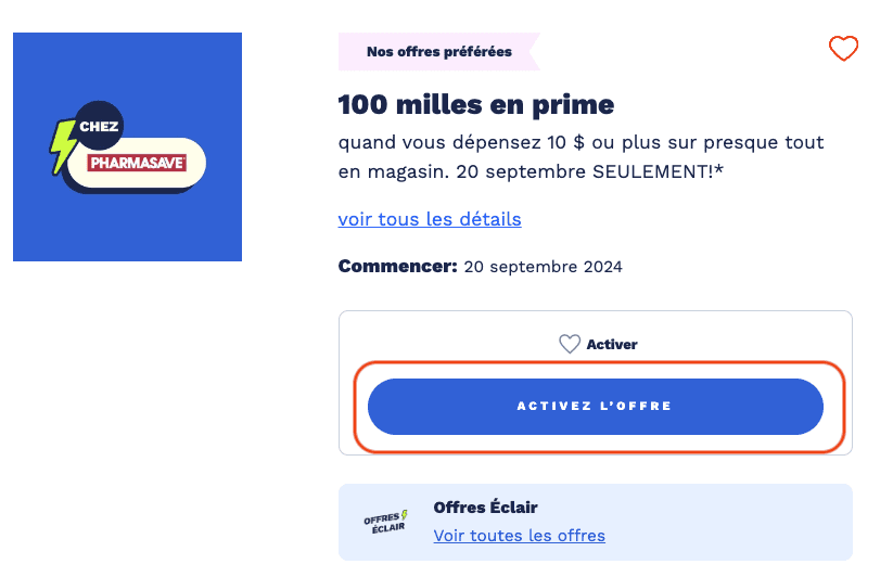 activer offre air miles