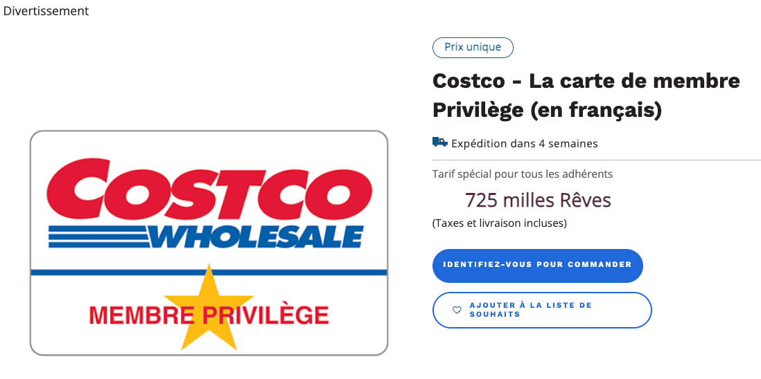 Costco&nbsp;: 4 ans d’adhésion gratuite pour les membres avec cette offre d’AIR MILES - adhesion costco Air Miles