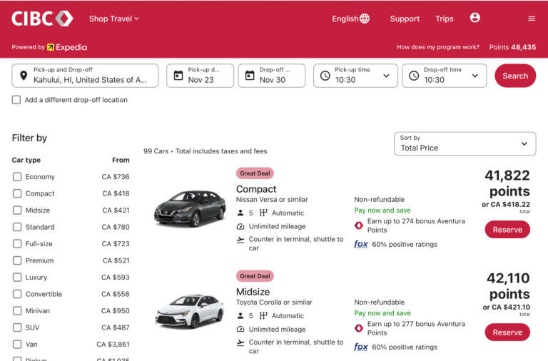 CIBC Aventura: How to use Aventura Points for Cheap Travel | Milesopedia