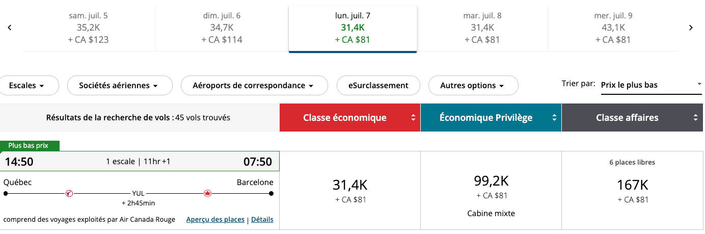 Aéroplan&nbsp;: 10 idées de destinations où partir avec 55&nbsp;000 points Aéroplan - YQB YUL FR