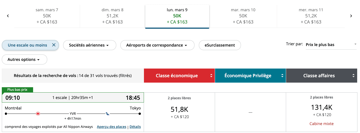 Aéroplan&nbsp;: 10 idées de destinations où partir avec 55&nbsp;000 points Aéroplan - YUL HND FR