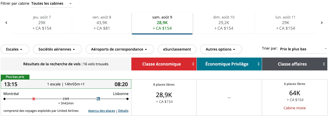 Aéroplan&nbsp;: 10 idées de destinations où partir avec 55&nbsp;000 points Aéroplan - YUL LIS FR