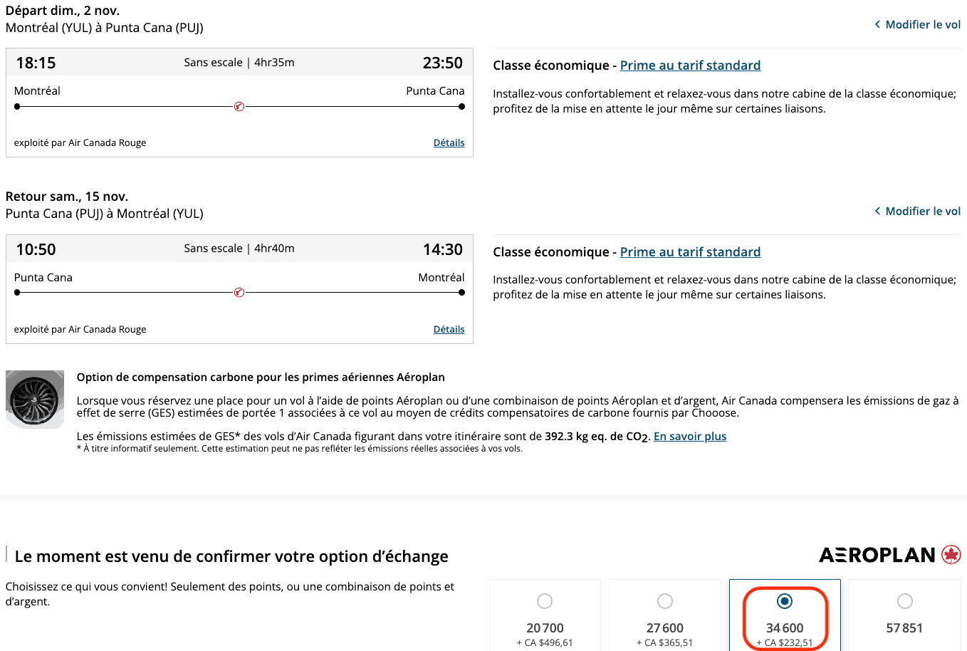 Aéroplan&nbsp;: 10 idées de destinations où partir avec 55&nbsp;000 points Aéroplan - YUL PUJ FR AP