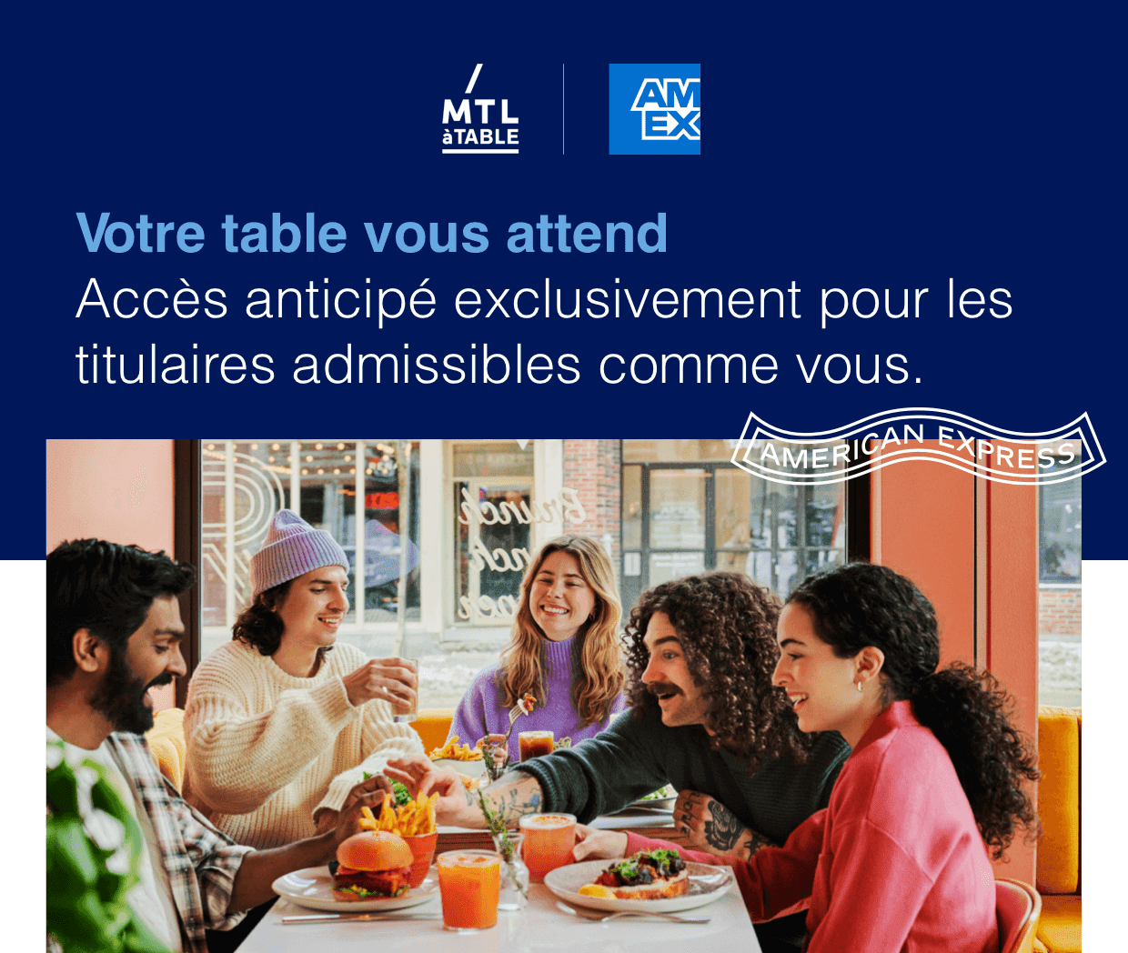 MTLàTABLE : jusqu’à 30 $ en crédit pour les titulaires AMEX - mtlatable amex fr 2025