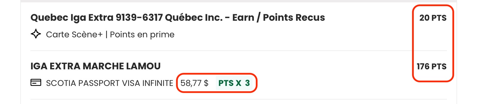 Points Scène+ : Jusqu’à 6 points par dollar chez IGA, Sobeys et d’autres épiceries! - points scene passeport FR
